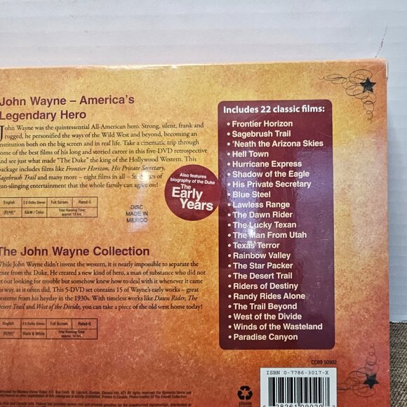 John Wayne America's Legendary Hero Collectors Edition 10 DVD's Western DVD 's - Picture 6 of 10